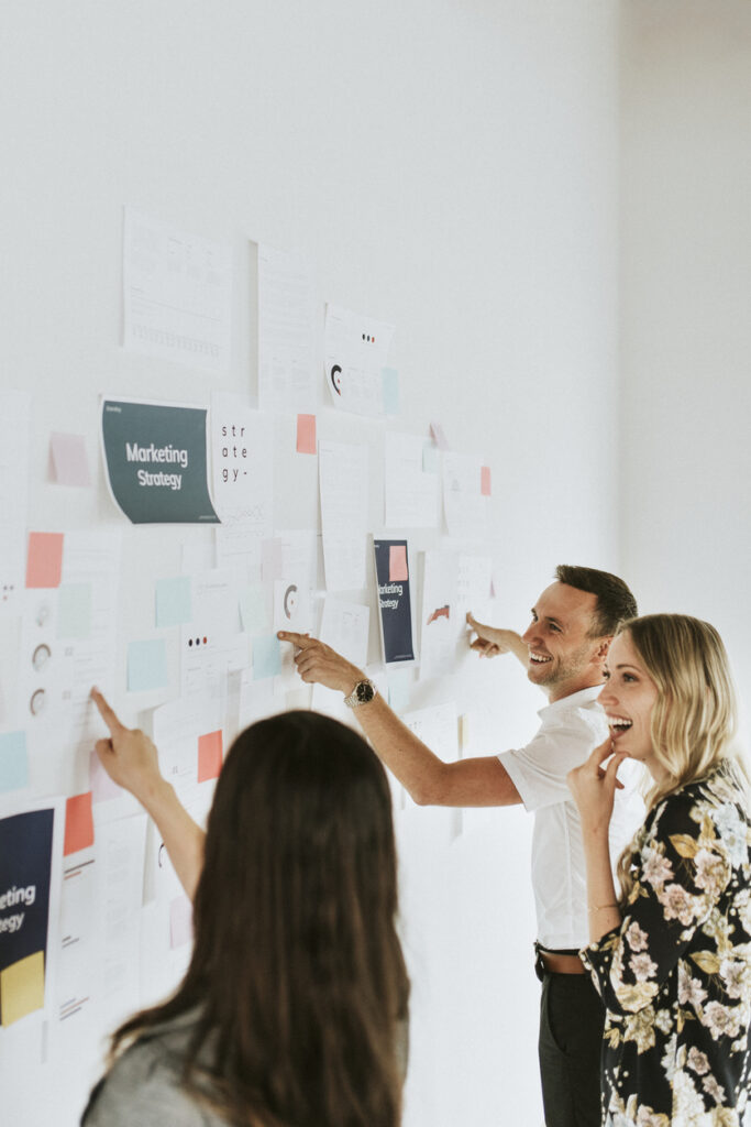 Tech marketing team planning a multi-video campaign timeline for a product launch