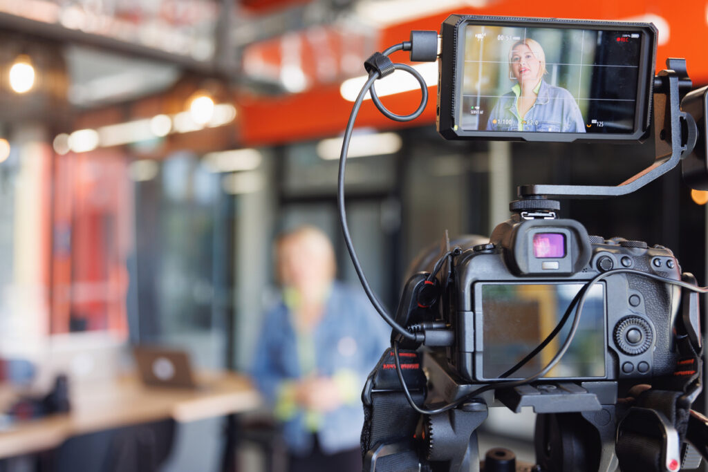 Professional filming of a customer testimonial video for a financial services company in Australia